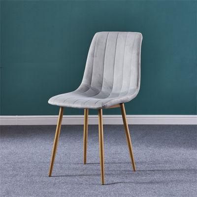 European Popular Modern Dining Room Furniture Restaurant Chairs Velvet Fabric Upholstered Dining Chair