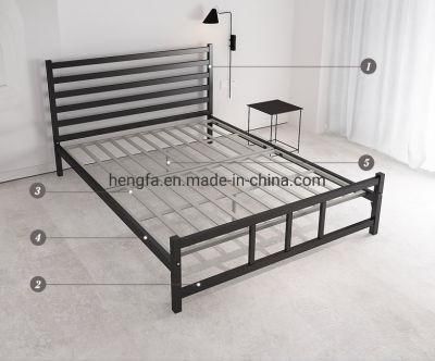 Nordic Modern Wholesale Bedroom Furniture Black Matte Steel King Bed