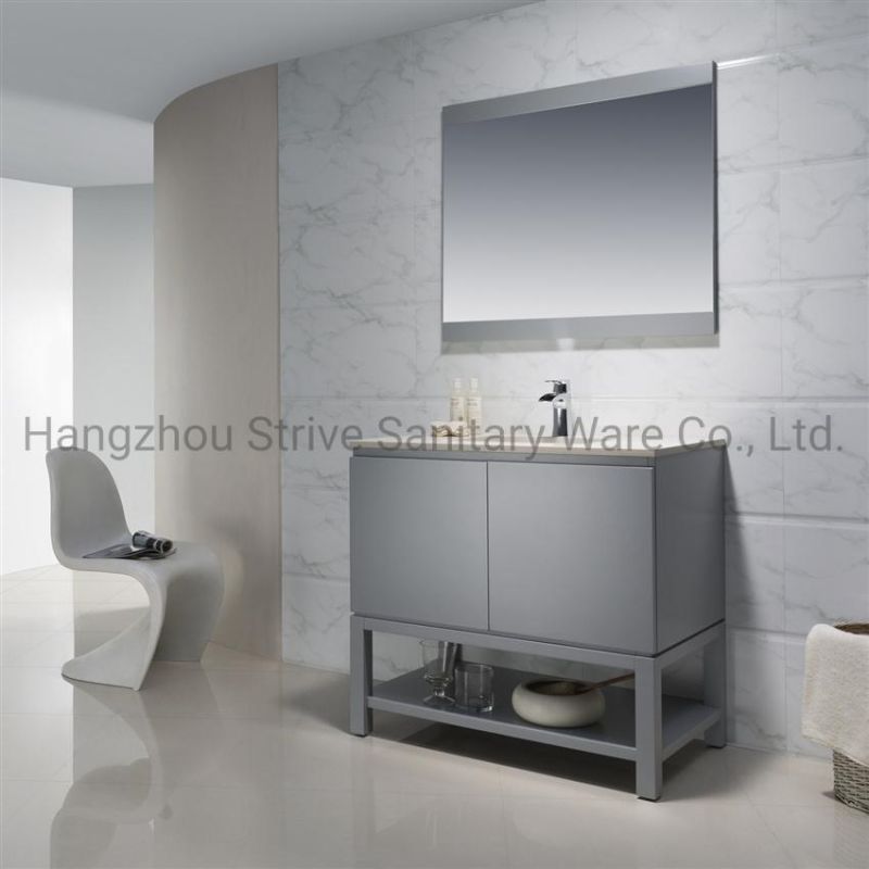Bathroom Furniture Gray Modern Bathroom Vanity Cabinet Floor Mounted
