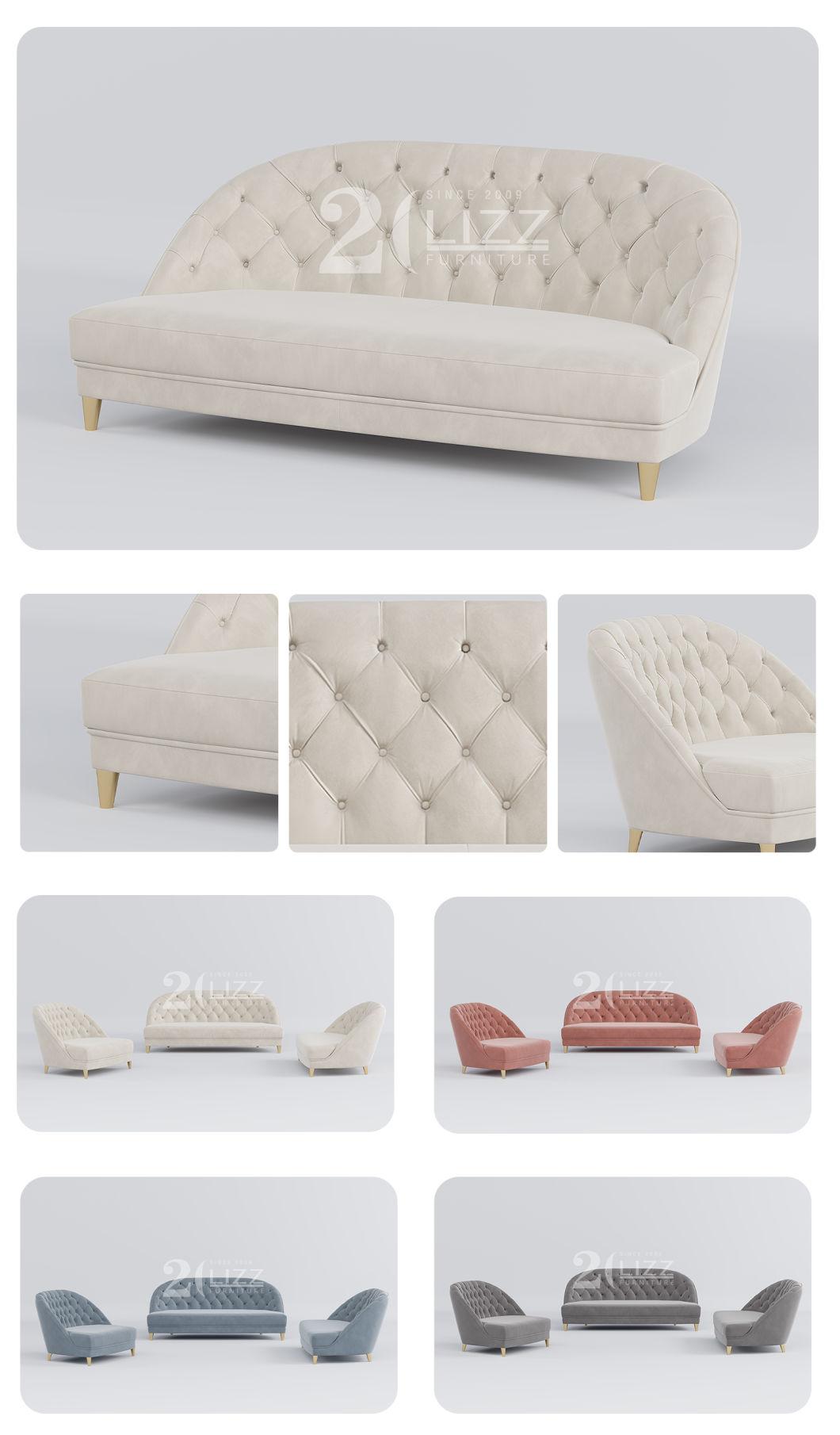 Dubai Luxury Sectional Hotel Home Furniture Set Modern Velvet Fabric Sofa with Good Quality