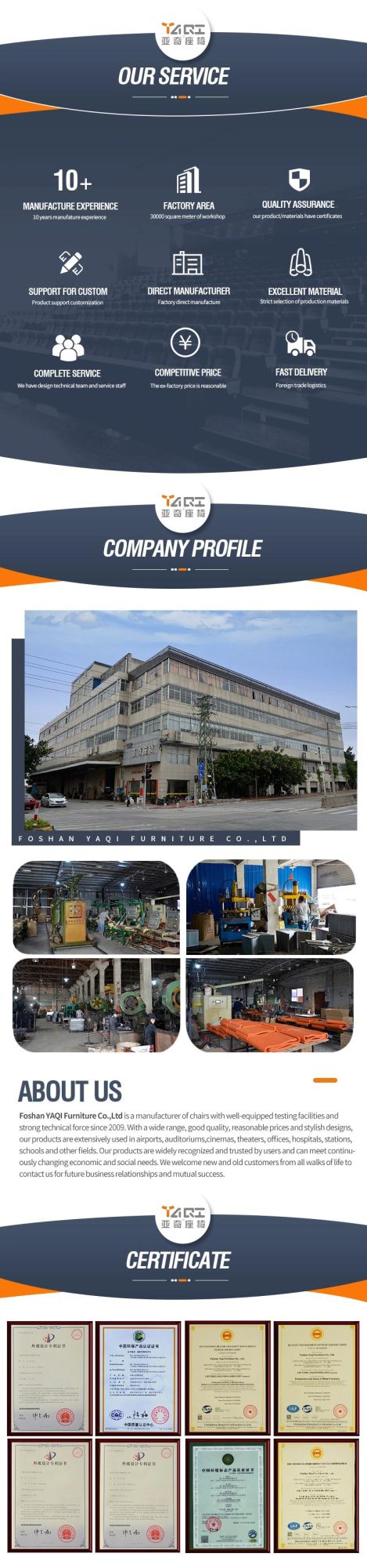 New Design Factory Directly Supply Conference Lecture Hall Theater Church Furniture (YA-L203B)