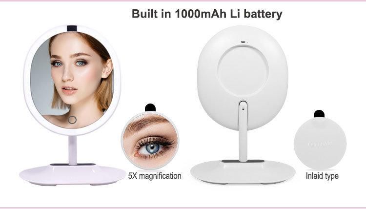 Desktop Body Sensor LED 5X Magnifies Girl Ladies Mirror Vanity
