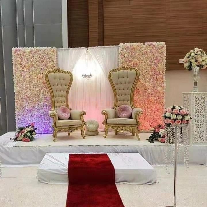 King and Queen Throne Chairs Hotel Accent Armrest Antique Rental Wedding Banquet Chairs
