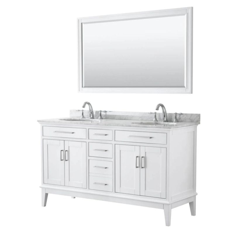 60" Double Bathroom Vanity - White