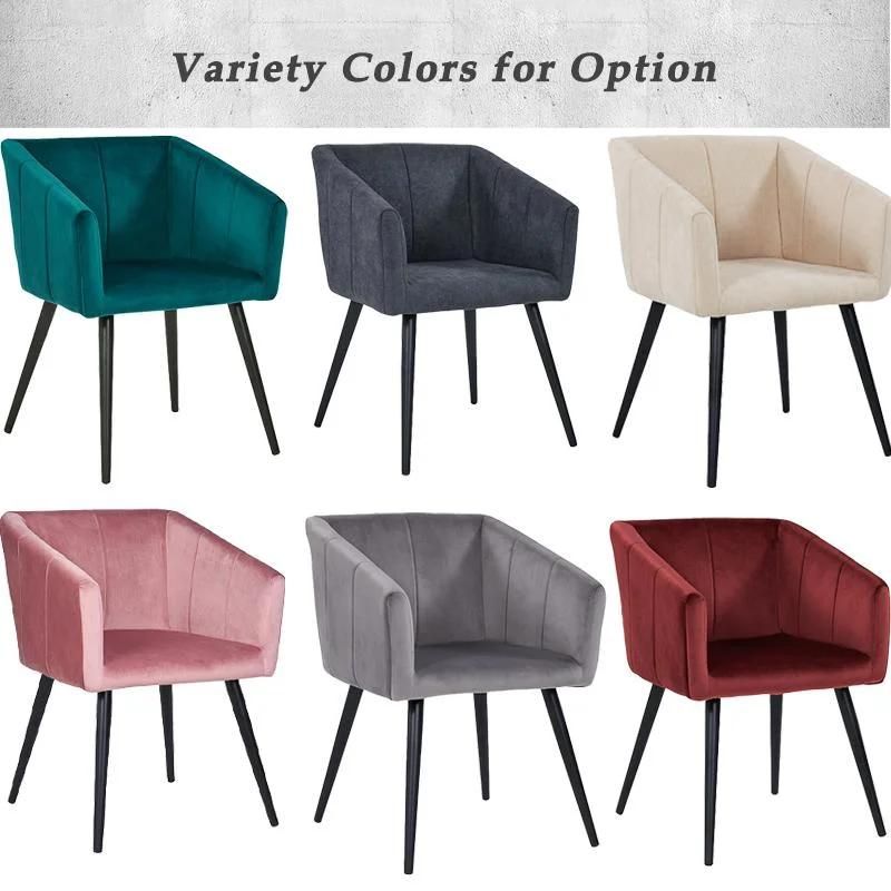 Nordic Style Modern Chairs Outdoor Banquet Furniture Velvet Armrest Home Lounge Restaurant Dining Sofa Chair for Living Room