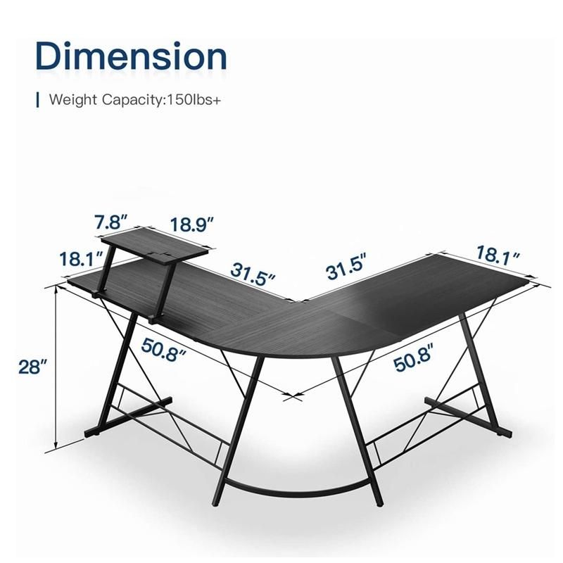 Bedroom Furniture Table Wooden Modern Corner Large L Shape Computer Desk for Home Office