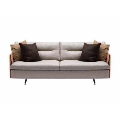 Cheap Hotel Hoom Furniture Fabric Sofa Couch Modern Sleeper Two Seater Upholstered Living Room Sofas with Stainless Steel Leg