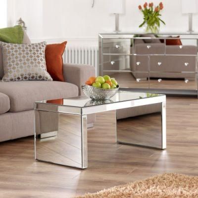 Modern Paint Compact Silver Mirror Glass Coffee Table Home Furniture