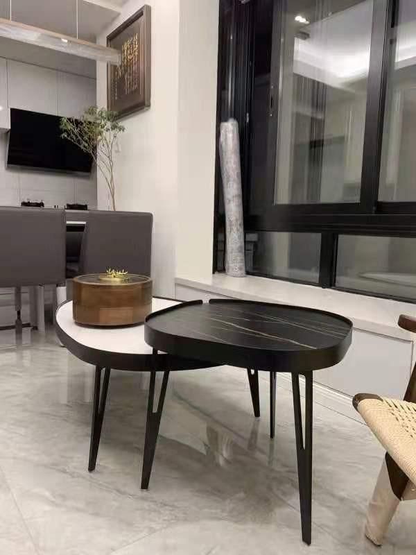 Modern Apartment Furniture Marble Rock Plate Tea Table