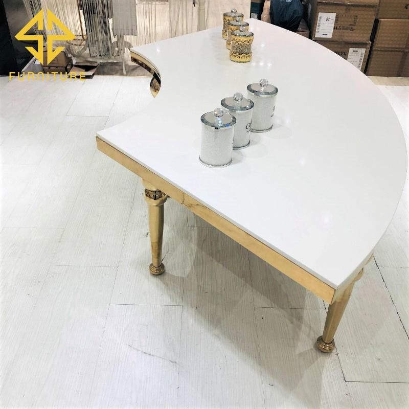 Sawa Modern Design Golden Marble Top Table for Banquet Use
