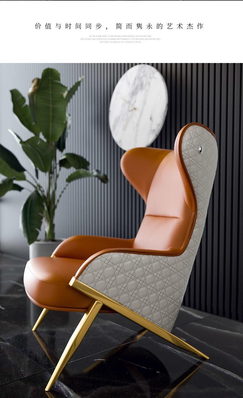 High-End Leather Furniture Dining Table and Chair