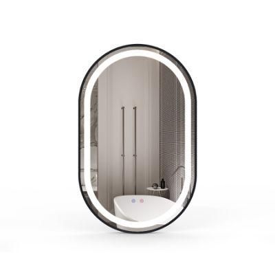 High-End Home Decoration Bathroom Mirror Framed Fitting Mirror with Touch Sensor