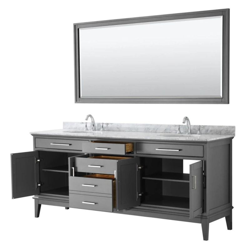 China Factory Wholesale Modern Luxury 80" Double Bathroom Vanity-Dark Grey