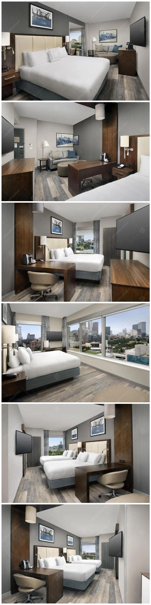 Factory Supply Wooden Holiday Inn Hotel Furniture Room Set