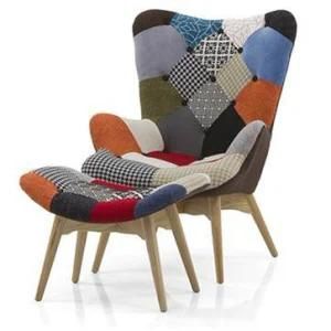 Modern Fabric Wooden High Back Leisure Home Office Hotel Garden Outdoor Living Room Dining Room Furniture Recliner Sofa Chair for Bedroom