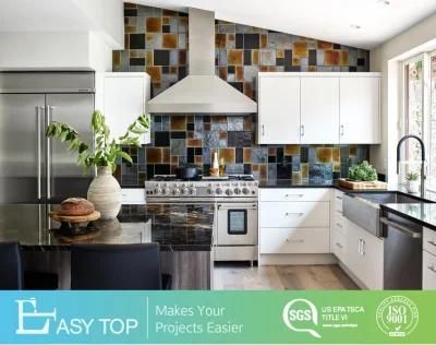 Professional Manufacturer Custom High Quality Wood Grain and White Melamine Finish Kitchen Set Cabinets