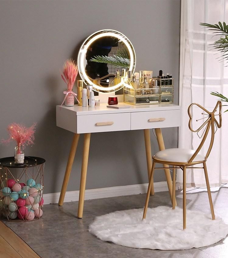 New Design White Simple and Fashionable Dressing Table, Soft-Closing Slider Bedroom Dressers Furniture