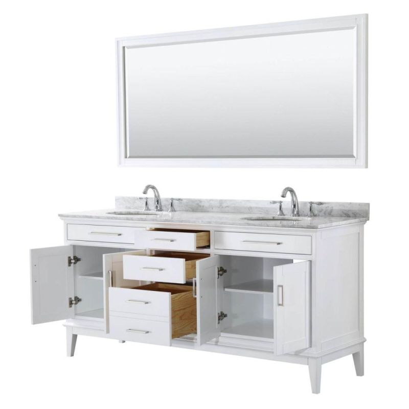 China Factory Wholesale Modern Light Luxury 72" Double Bathroom Vanity-Dark Gray