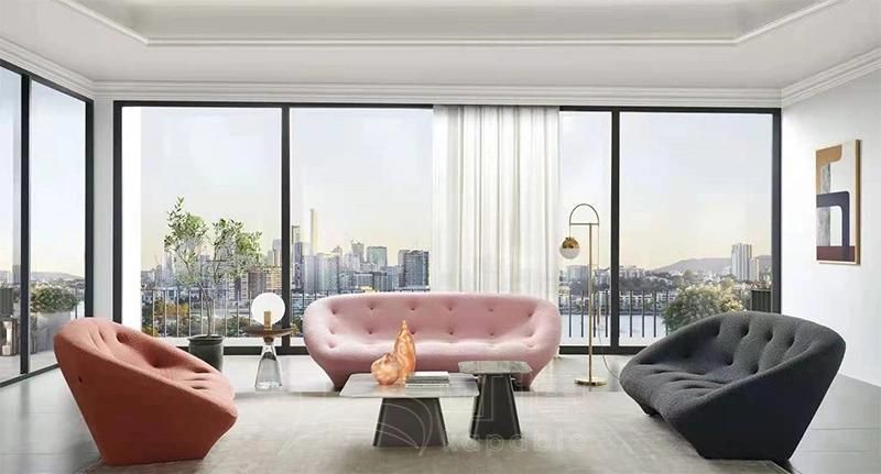 High Back Fabric Sofa Modern Couch by Ligne Roset Ploum