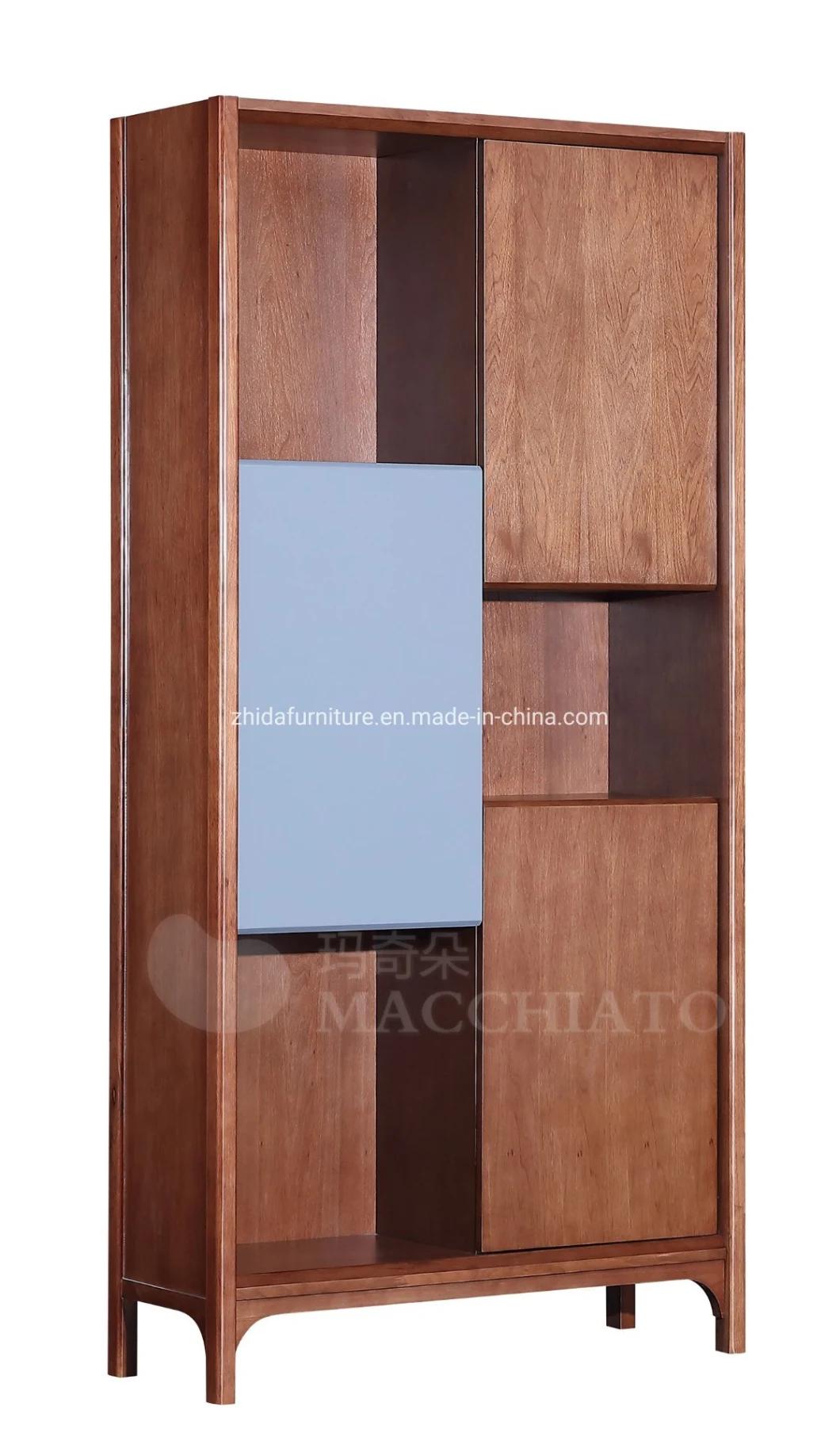 Zhida High-End Modern Home Furniture Solid Wood Wall Cabinet Villa Living Room Combination TV Stand