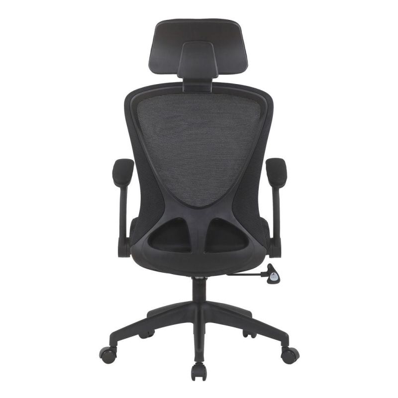 Headrest Adjustable Swivel Staff Executive Computer Ergonomic Office Chair with Flip-up Arms