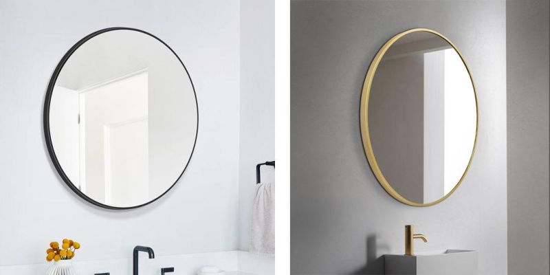 Round Beveled Polished Frameless Wall Mirror for Bathroom, Vanity, Bedroom (24" Round)