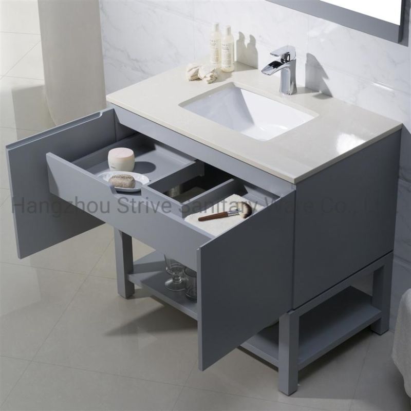 Bathroom Furniture Gray Modern Bathroom Vanity Cabinet Floor Mounted