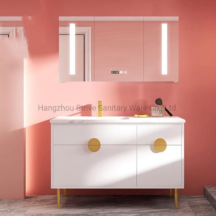 Modern Wall Bathroom Cabinet Furniture LED Light Glass Mirror Vanity