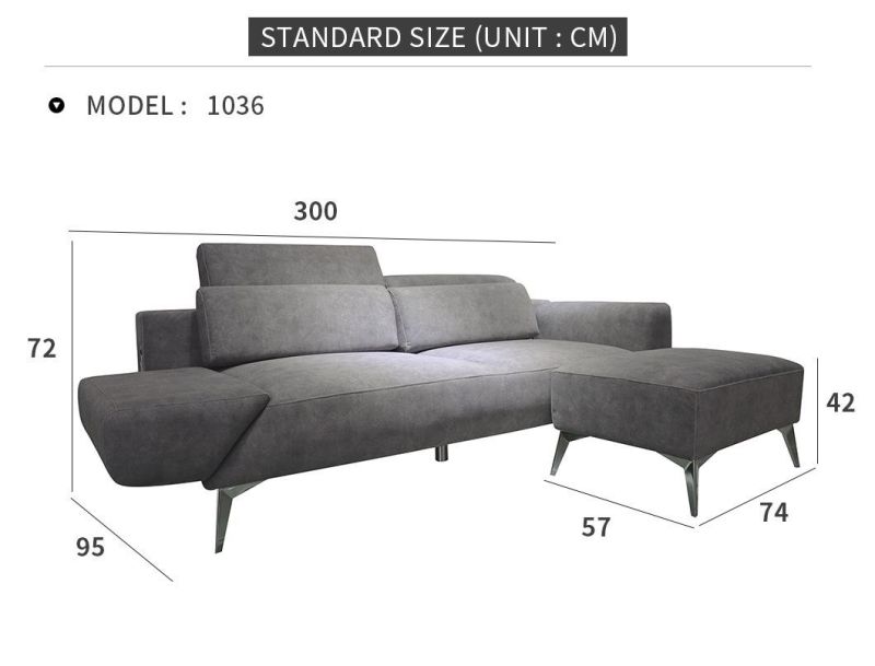 Nordic Furniture Modern Style Corner Sectional 3 Seat Living Room Fabric Sofa Sets