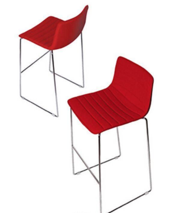 Chrome Steel Base High Counter Stool Chair