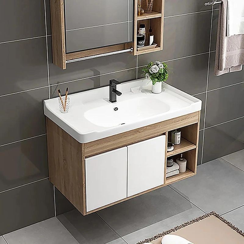 24 Inch Modern Floating Gray Bathroom Vanity with Sink