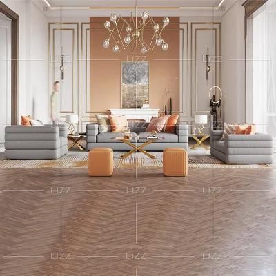 Arabic Luxury Modern Style Velvet Living Room Hotel Sofa Furniture Fabric Sectional Long Couch with Two Stool