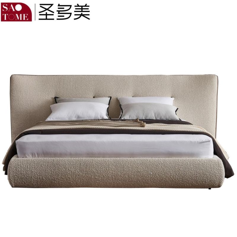 Modern Hotel Family Bedroom 150m Cloth Brown Double King Bed