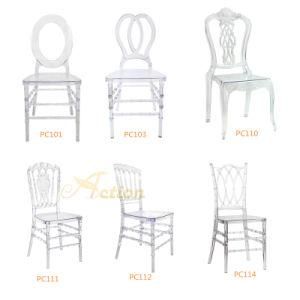 Modern Design Transparent Plastic Acrylic Wedding/Outdoor/Party/Hotel/Restaurant Metal Chair in Many Color Options