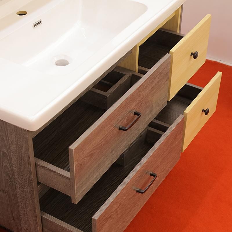 Plywood Floor Mounted Type Bathroom Furniture