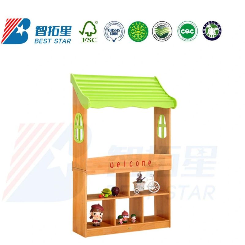 Kindergarten Role-Play Furniture, Preschool Children Playing Area and Indoor Playroom Furniture, Kids Puppet Workstation, Wood Play Game Workstation