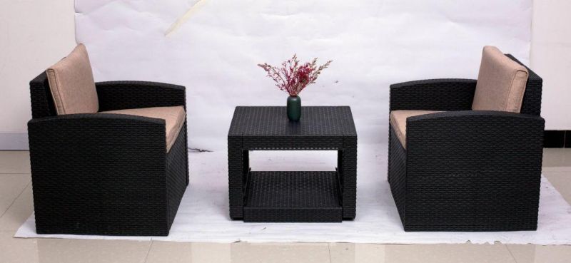 Rattan Pattern Plastic Polythene Injection Sofa Home Used Sofa in Modern Furniture Outdoor Furniture Living Room Garden Camping Leisure Sofa Sets