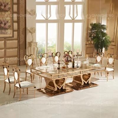 Stainless Steel Golden Sweetheart Modern Love Wedding Banquet Table