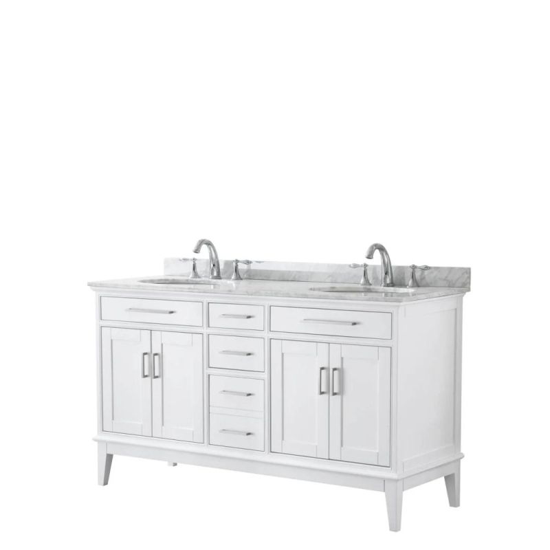 60" Double Bathroom Vanity - White