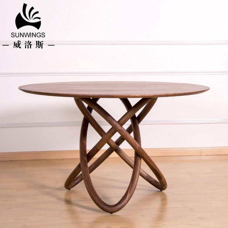 Modern Wooden Dining Table Ash Solid Wood Round Table