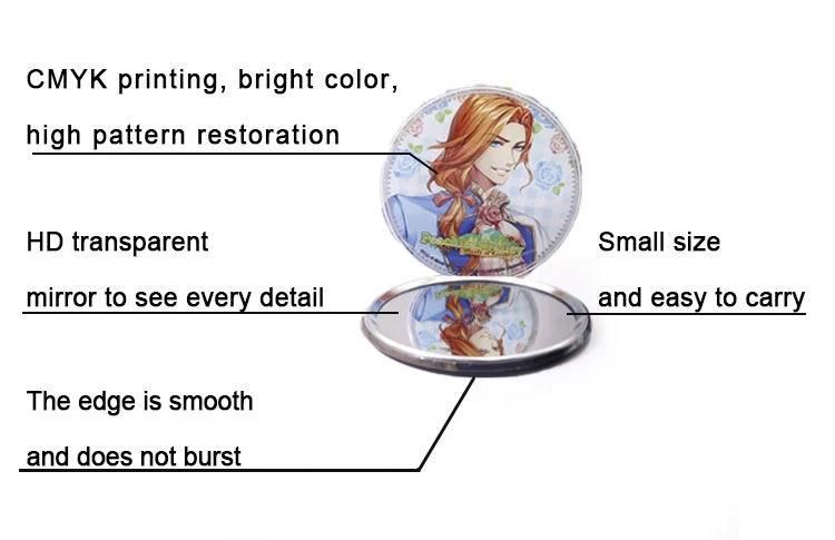 Small MOQ Customized Logo Polymorphic Cosmetic Pink Hand Mirrors Wholesale Bulk Makeup Hand Held Mirror