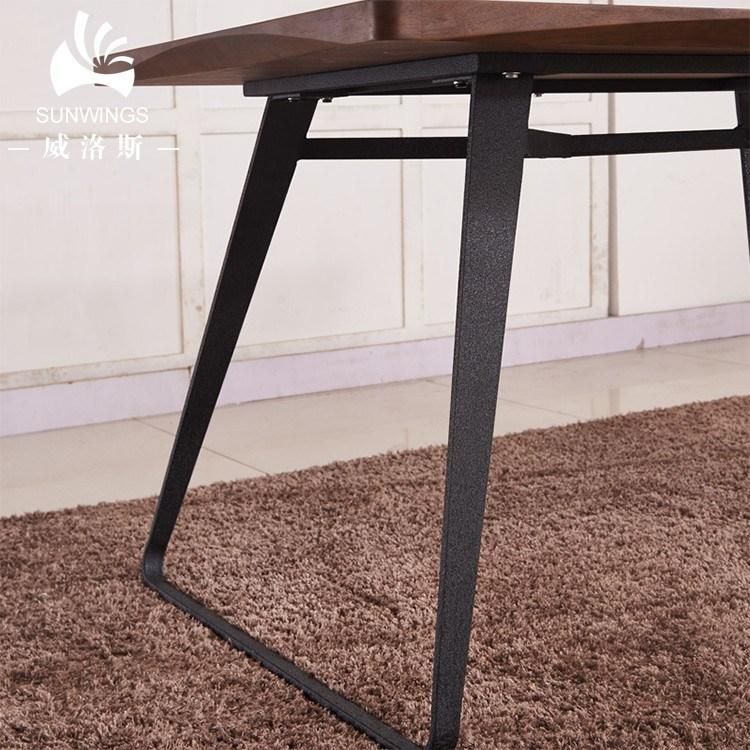 Modern Wooden Dining Table Metal Leg Dining Tables and Chairs Set