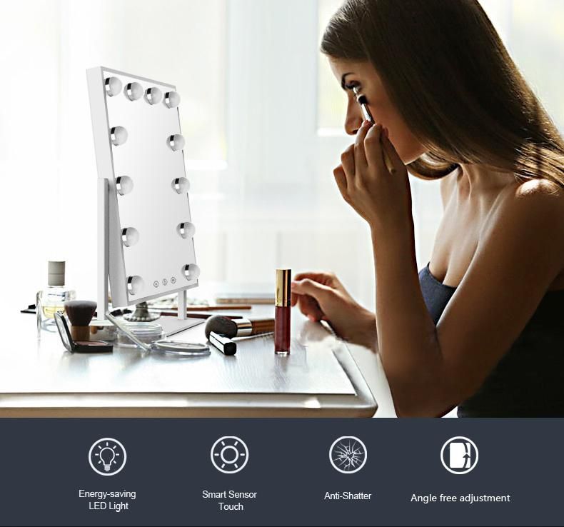 12 Dimmable Touch Control Hollywood Vanity LED Mirror for Makeup