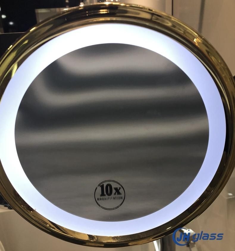 Bathroom LED Round Wall Mount Make up Magnification Mirror with Arm