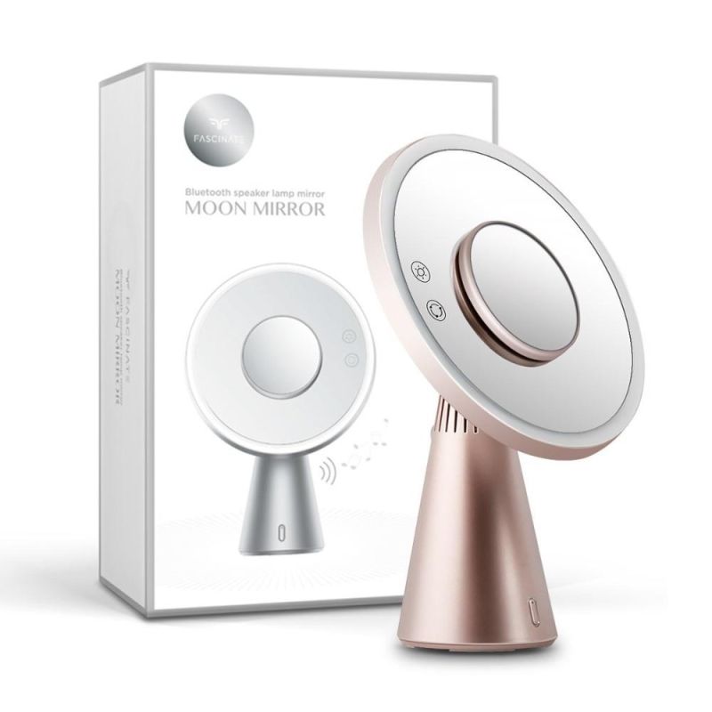 Round Light LED Makeup Mirror with Bluetooth Speaker