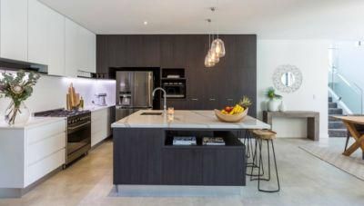 OEM Furniture Matt Black L-Shaped Open Kitchen Cheap White Lacquer Cabinets