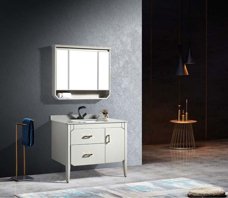 China Factory Wholesale PVC Waterproof Storage Design Mirror Sink Bathroom Cabinet