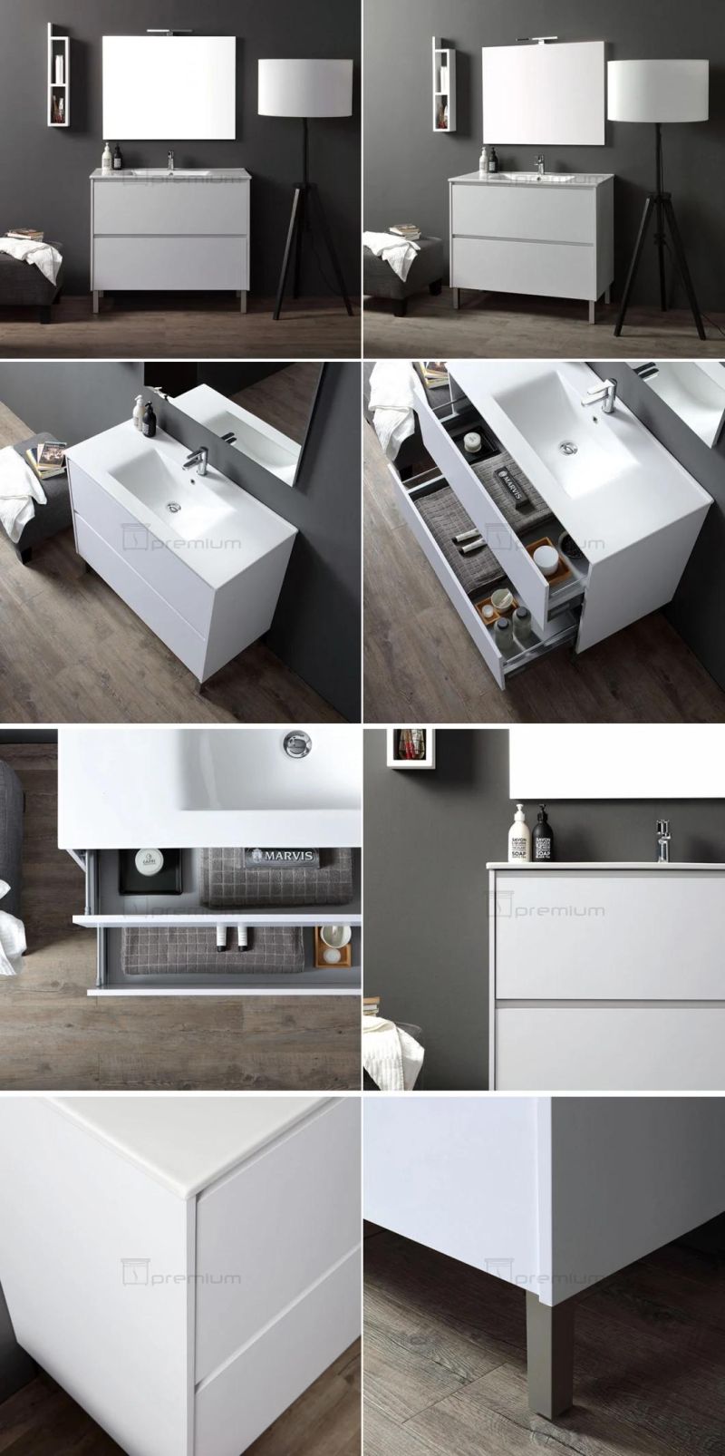 Wholesale Bathroom Vanities Floor Mounted Bathroom Cabinet Mirror Bathroom Furniture