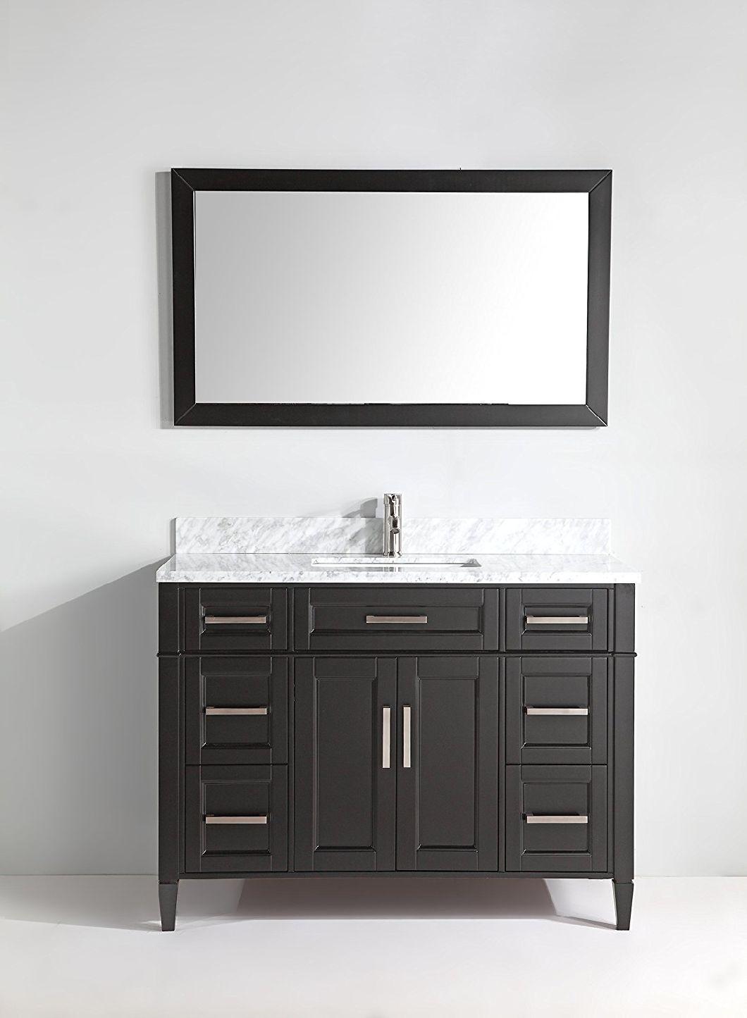 Classical White Color American Oak Wood Modern Bathroom Cabinet
