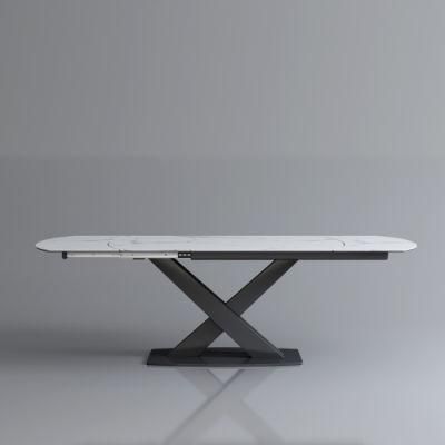 Modern Home Luxury Dining Room Table Restaurant Furniture with Metal Base
